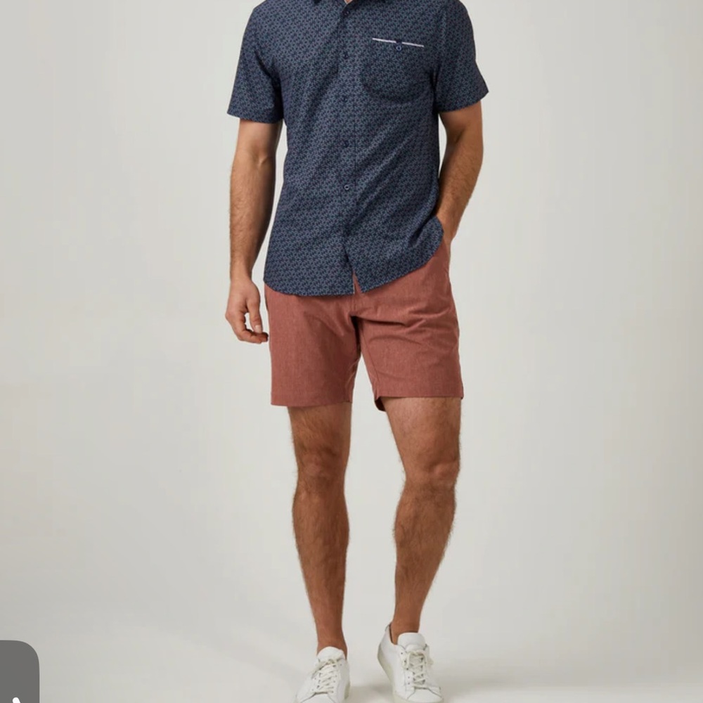 Men's Athletic Shorts in Rust Red